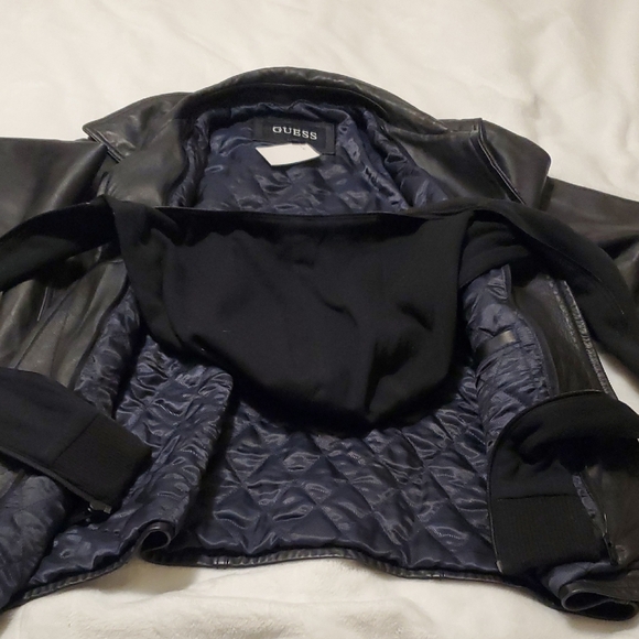 Guess Black Genuine Leather Outerwear - Picture 10 of 13